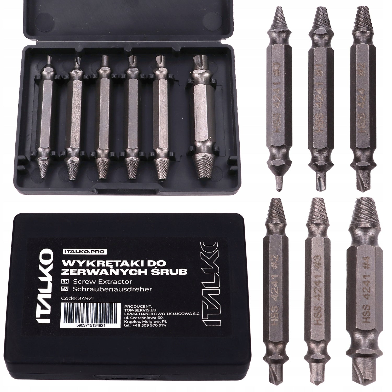 SCREWDRIVERS FOR BROKEN SCREWS SET OF 6PCS