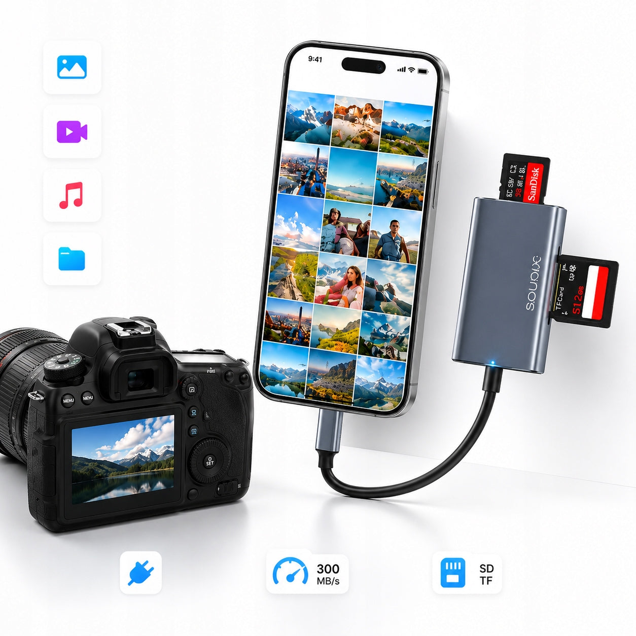 SD MicroSD Memory Card Reader USB 3.0 USB-C Aluminum Sounix Manufacturer code Czytnik kart SD