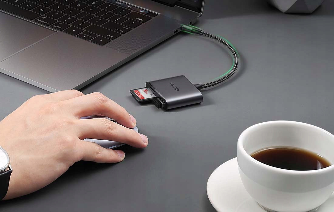 SD and TF card reader Ugreen CM387 Black Manufacturer Ugreen