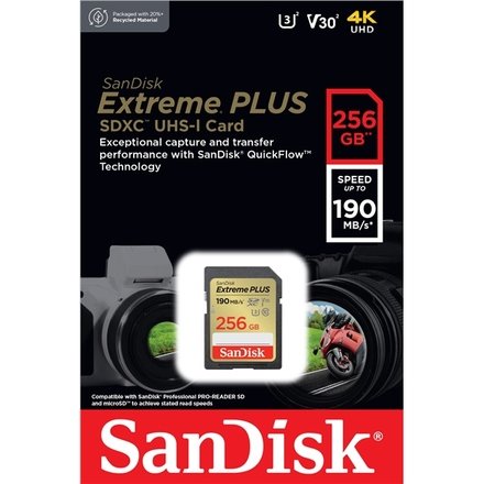 SD karta SanDisk Extreme Plus 256 GB Manufacturer SanDisk