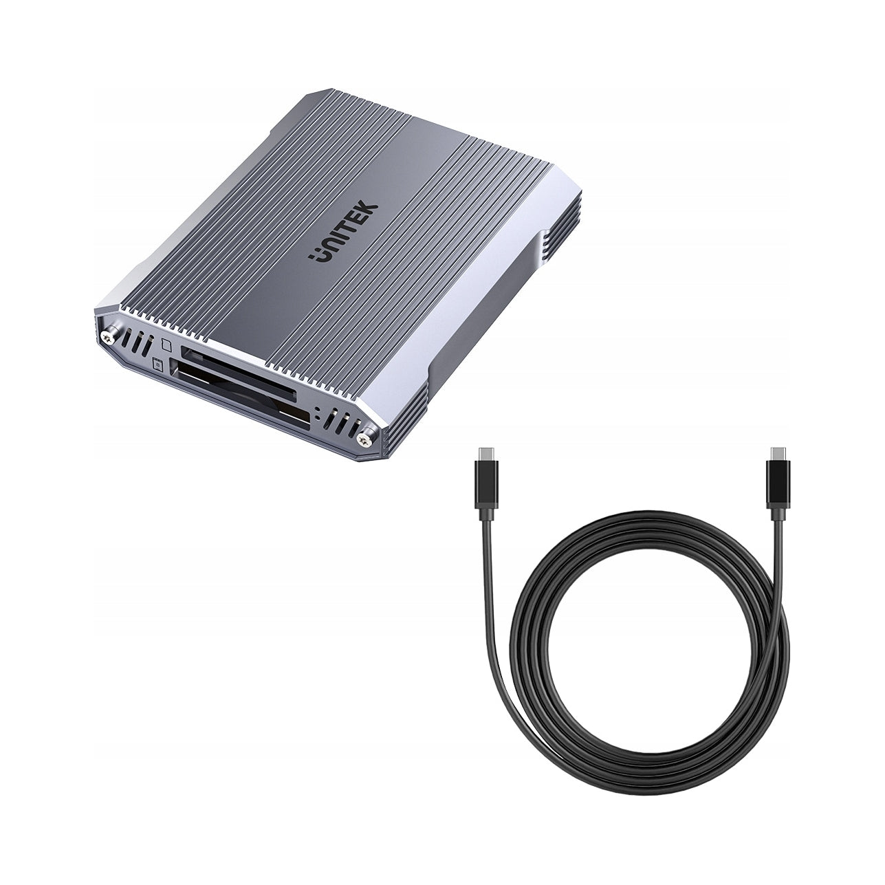 SD/microSD/CF Express USB-C card reader 10Gbps USB-A hub x1 Unitek