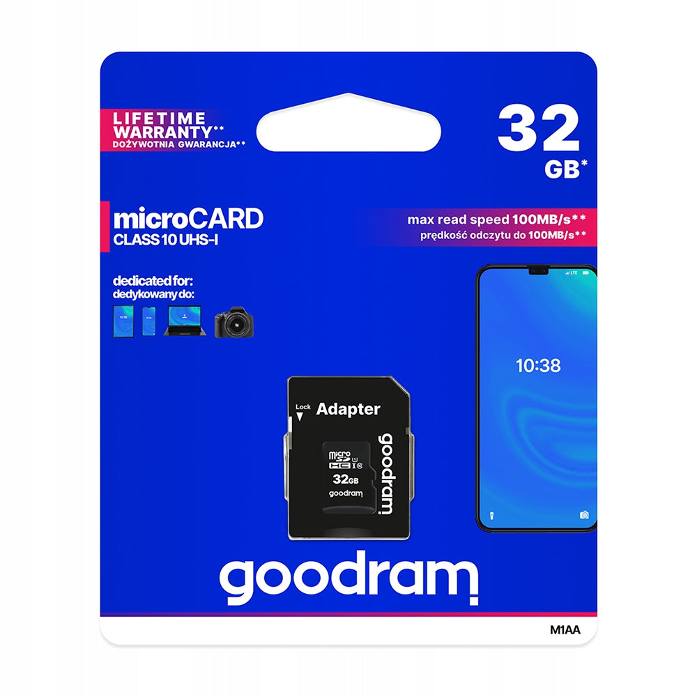 SDHC memory card GOODRAM 32GB S1A0 cl 10 UHS-I Card capacity 32 GB