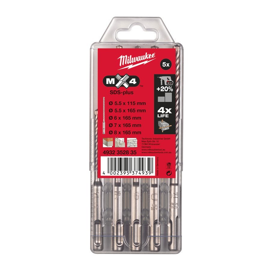 SDS-Plus 5,5-8mm Milwaukee 4932352835 Concrete Drill Bit Set