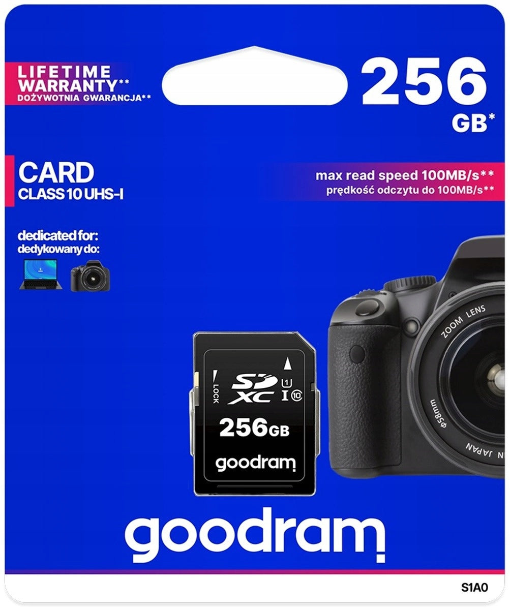 SDXC Goodram 256GB memory card Manufacturer code S1A0-2560R12