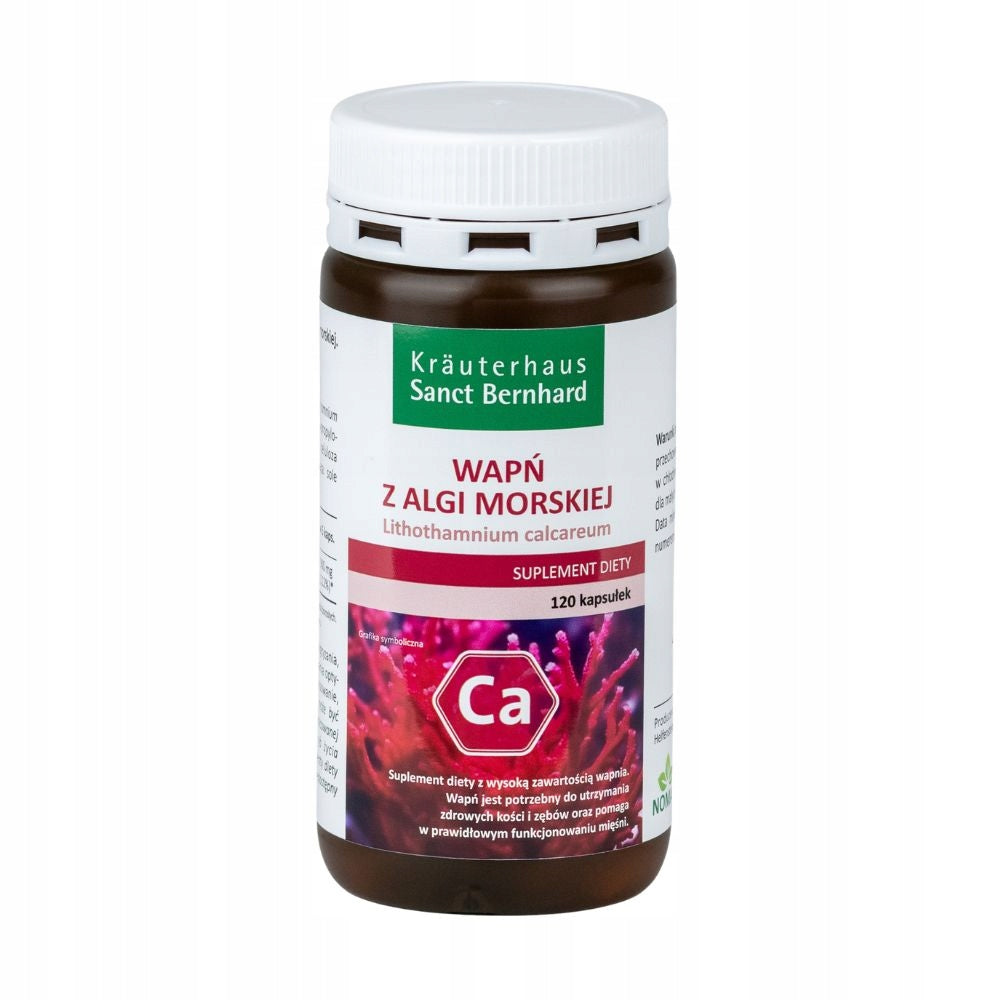 SEA ALGAE CALCIUM 120 kaps, supports bone and tooth health, 180 mg, NOMAK