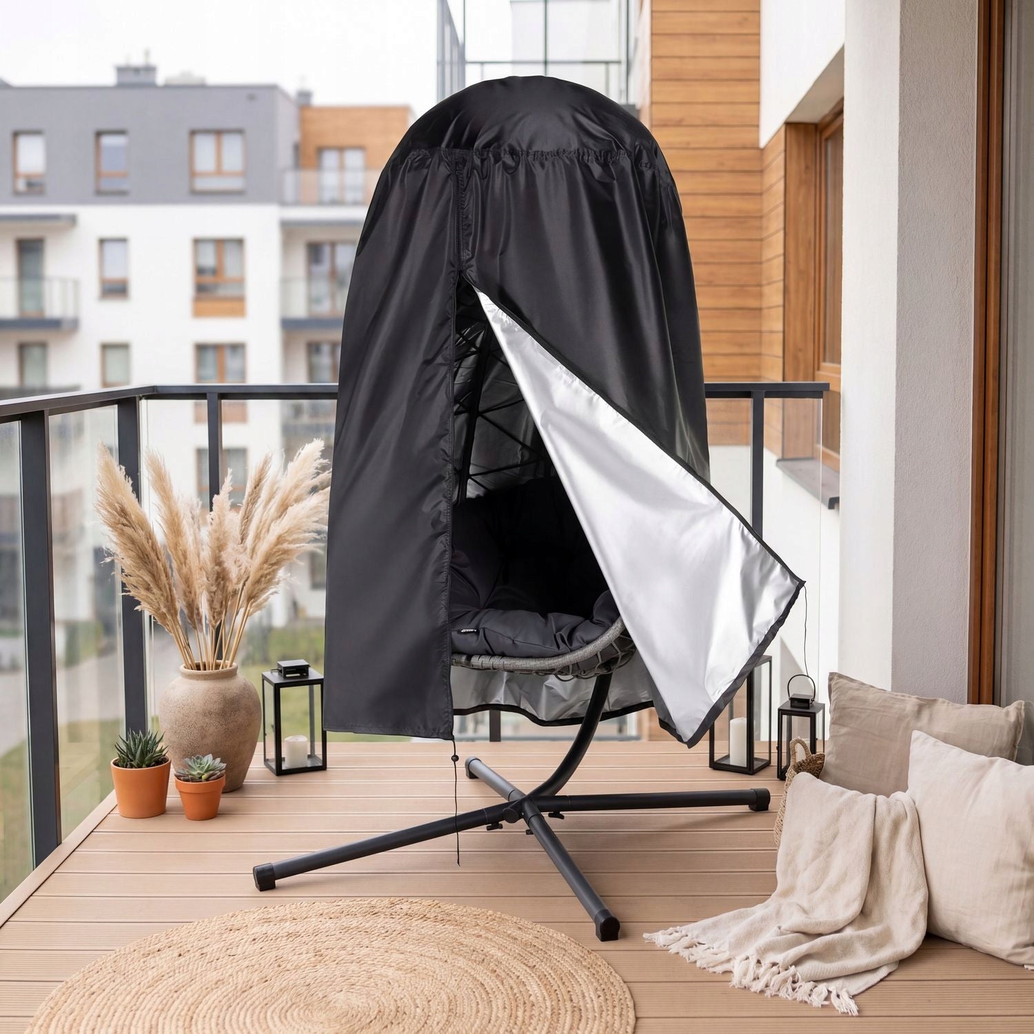SEAT COVER HANGING COCOON DOUBLE-SIDED WITH ZIPPER STRINGS OUTTEC Product weight with unit packaging 0.53 kg