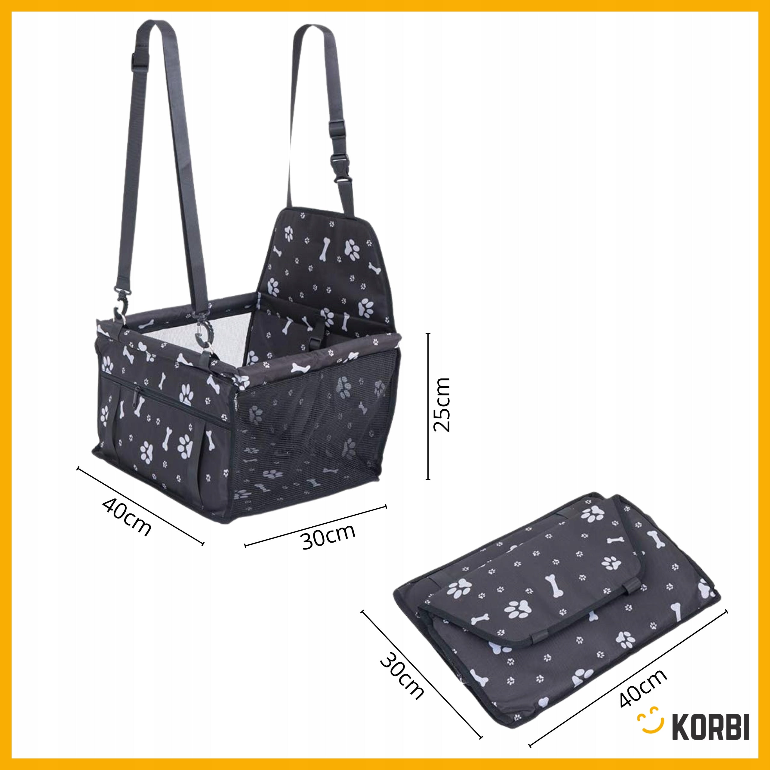 SEAT TRANSPORTER MAT FOR CAR PROTECTIVE WATERPROOF FOR DOG Brand Korbi