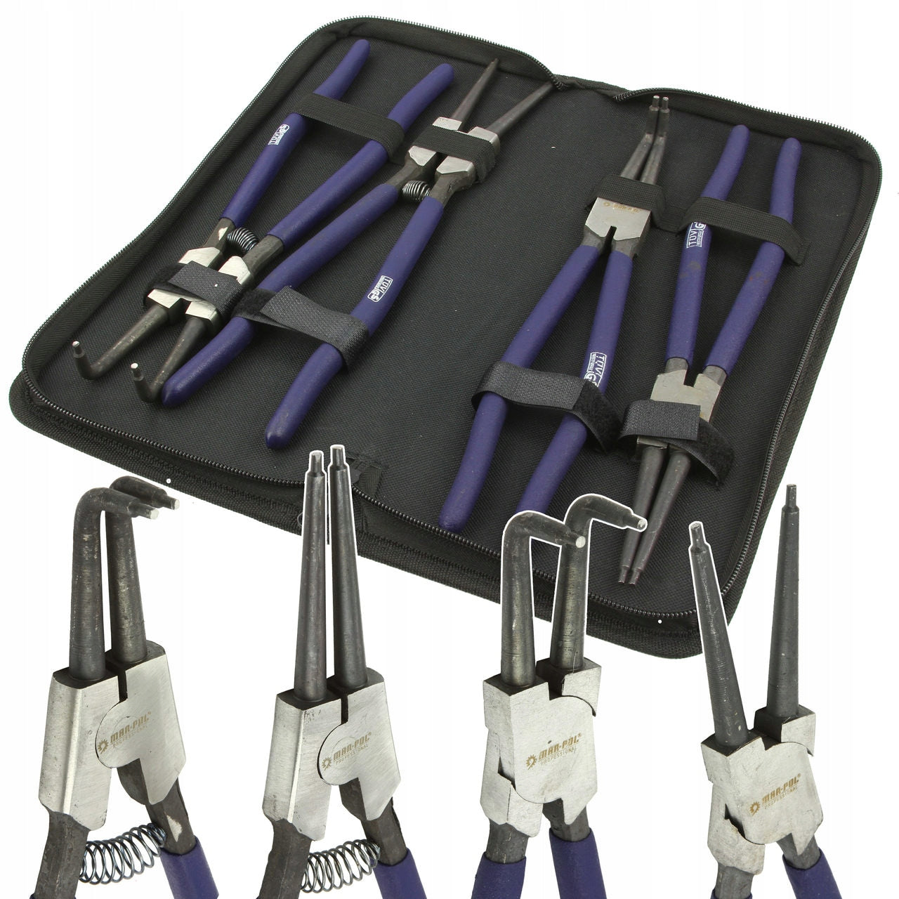 SEGER RING PULLING PLIERS MOUNTING PLIERS SET LARGE 4 PCS Brand Mar-Pol