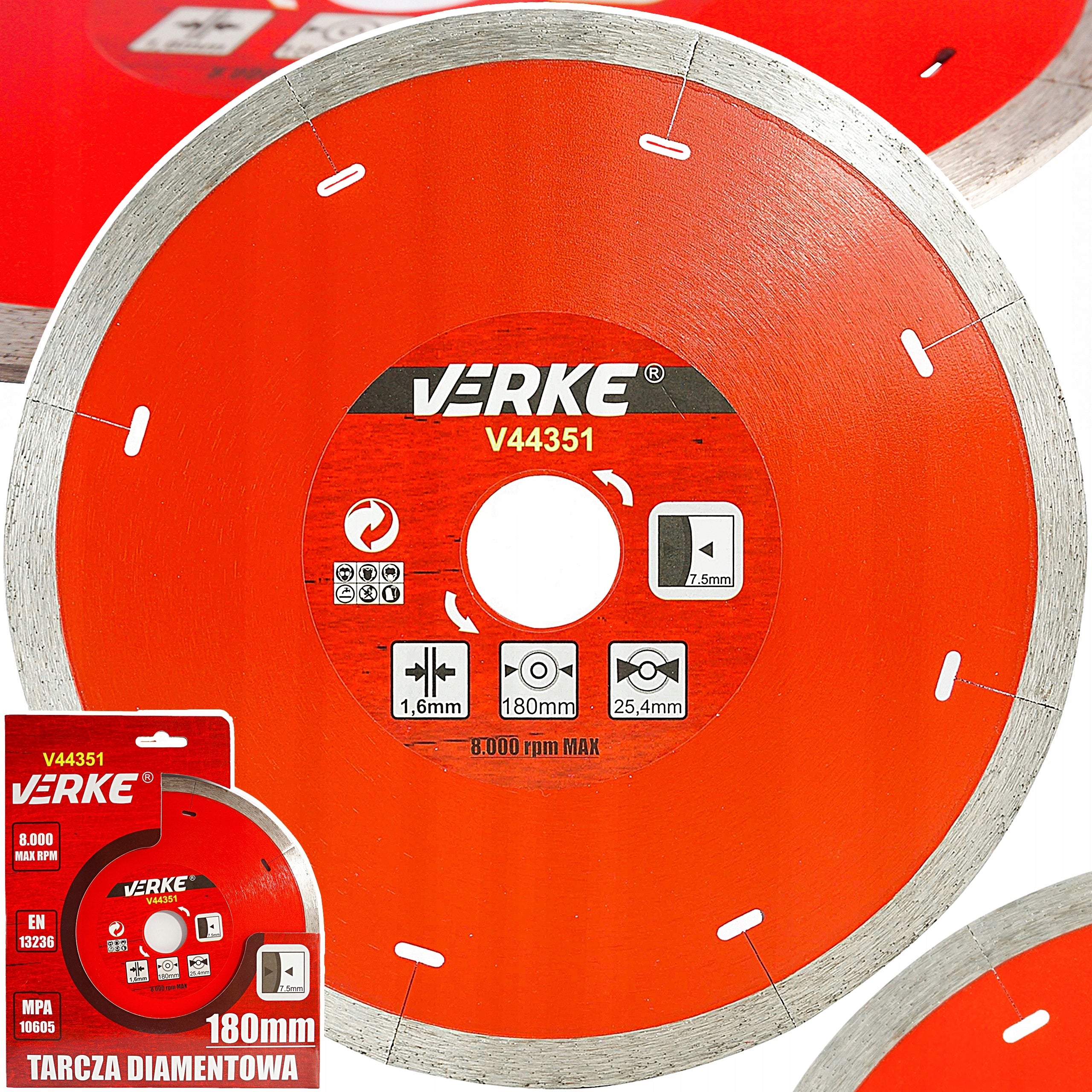 SEGMENTED DIAMOND DISC FOR CONCRETE STONE CUBES 180mm x 25,4 SEGMENT