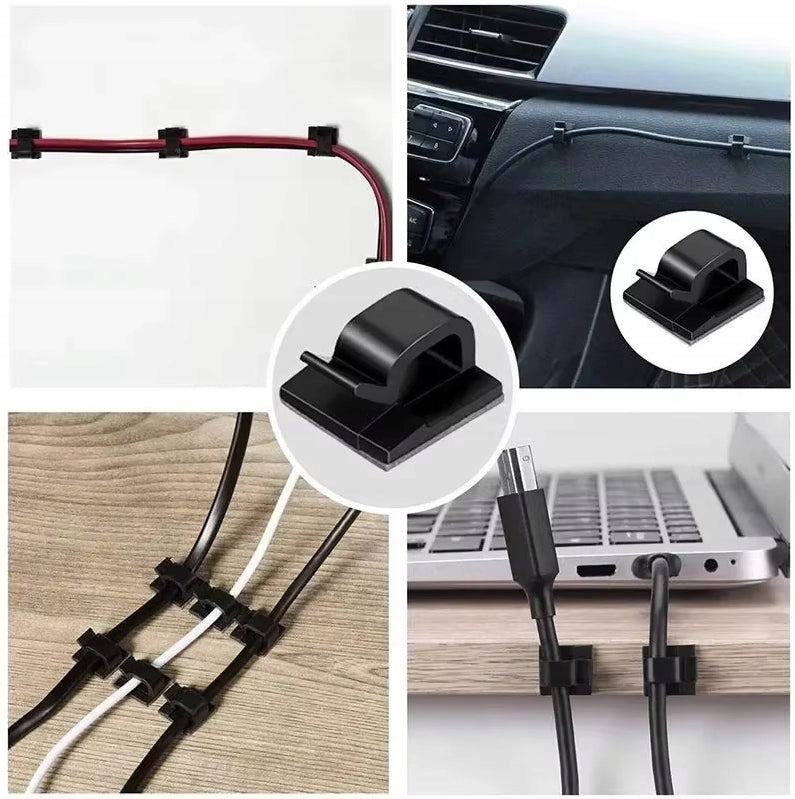 SELF ADHESIVE CABLE HOLDER for cables black 4 pieces EAN (GTIN) 5906067220137