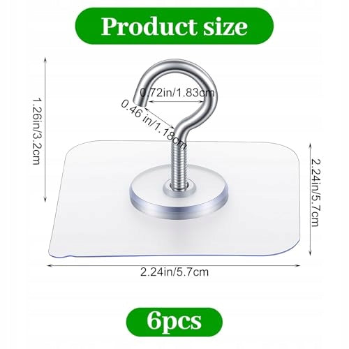 SELF ADHESIVE CEILING HOOKS FOR PLANT LIGHTS 6 PIECES DRILLLESS Manufacturer code Bez marki