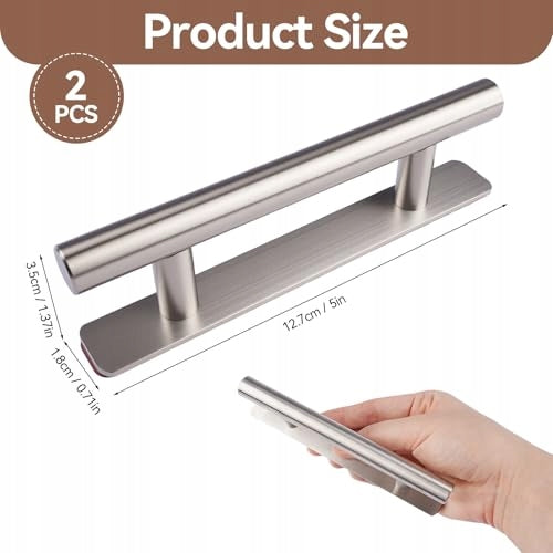 SELF-ADHESIVE HANDLES FOR CABINETS STAINLESS STEEL WITHOUT DRILLING 127X18MM Manufacturer code Bez marki
