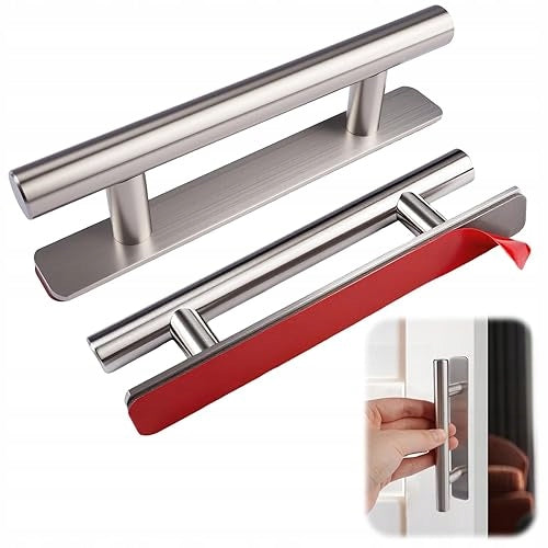SELF-ADHESIVE HANDLES FOR CABINETS STAINLESS STEEL WITHOUT DRILLING 127X18MM