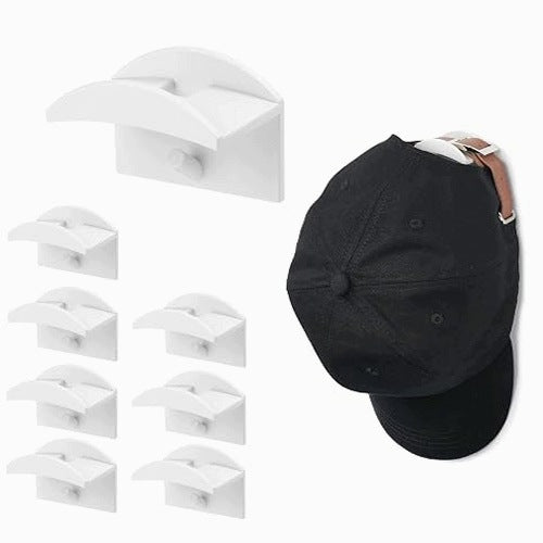SELF-ADHESIVE HANGERS FOR CAPS MINIMALIST WHITE OFFICE HOUSE 8 PCS.