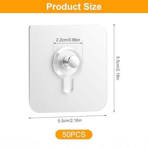 SELF-ADHESIVE HOOKS FOR TRANSPARENT IMAGES WITHOUT DRILLING 50 PCS Manufacturer code Bez marki