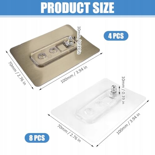 SELF-ADHESIVE HOOKS FOR WALL 12 PCS WATERPROOF WITHOUT DRILLING SET Manufacturer code Bez marki