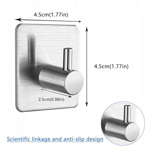 SELF-ADHESIVE HOOKS SILVER STAINLESS STEEL FOR APARTMENT 2 PCS Manufacturer code SWC5908151160114