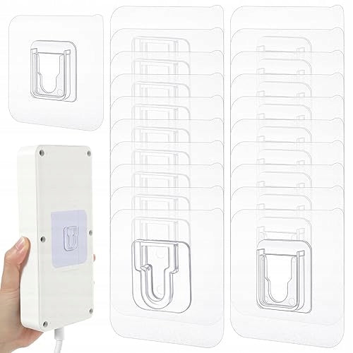 SELF ADHESIVE HOOKS TRANSPARENT DOUBLE SIDED 20 PCS FOR OFFICE WALL