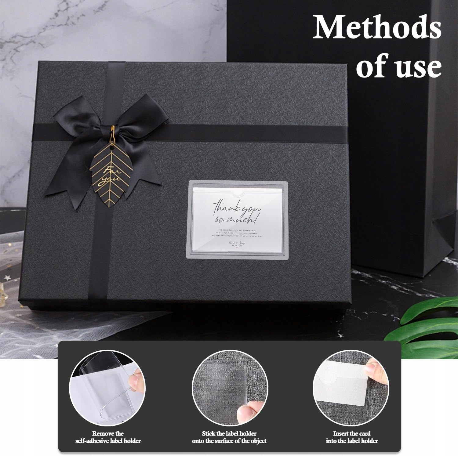 SELF-ADHESIVE LABEL HOLDERS 10X6 CM TRANSPARENT WATERPROOF Brand Strong