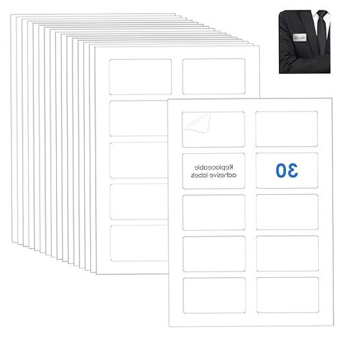 SELF ADHESIVE LABELS WITH NAME FOR PRINTING PEELED OFF 300 PCS FOR HOME