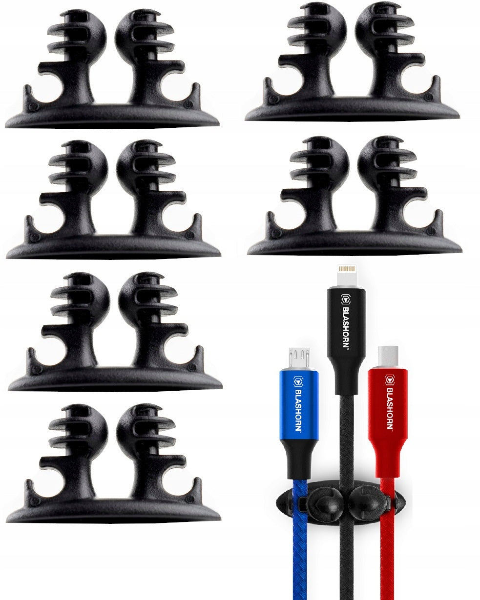 SELF ADHESIVE ORGANIZER HOLDER FOR 3 CABLES SET OF 8 UNIVERSAL