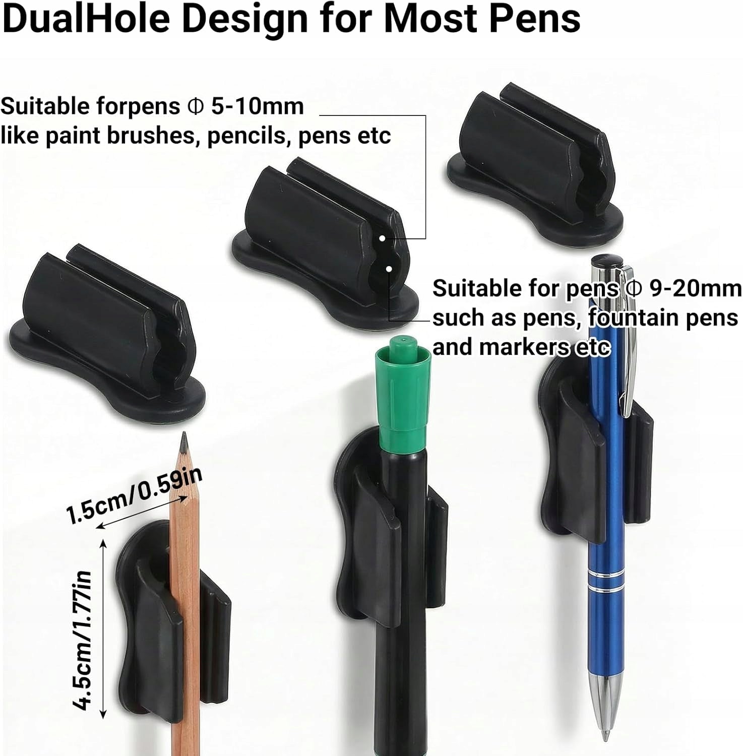 SELF ADHESIVE PEN HOLDER WALL DESK SET OF 6 Brand no brand