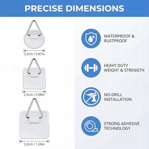SELF ADHESIVE PLATE HANGERS 20 PCS SET WITHOUT DRILLING Manufacturer code SWC5908201192386
