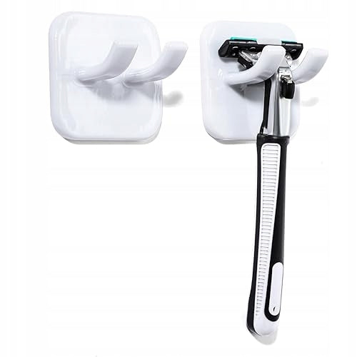 SELF-ADHESIVE SHAVING HOOKS HANDLE BATHROOM RAZOR 2 PCS