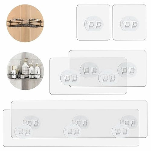 SELF ADHESIVE SHOWER HOOKS SET OF 6 KITCHEN BATHROOM
