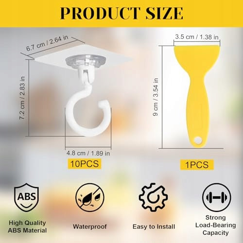 SELF-ADHESIVE WALL HOOKS ROTATING 360 WATERPROOF TRANSPARENT 9 Manufacturer code Bez marki