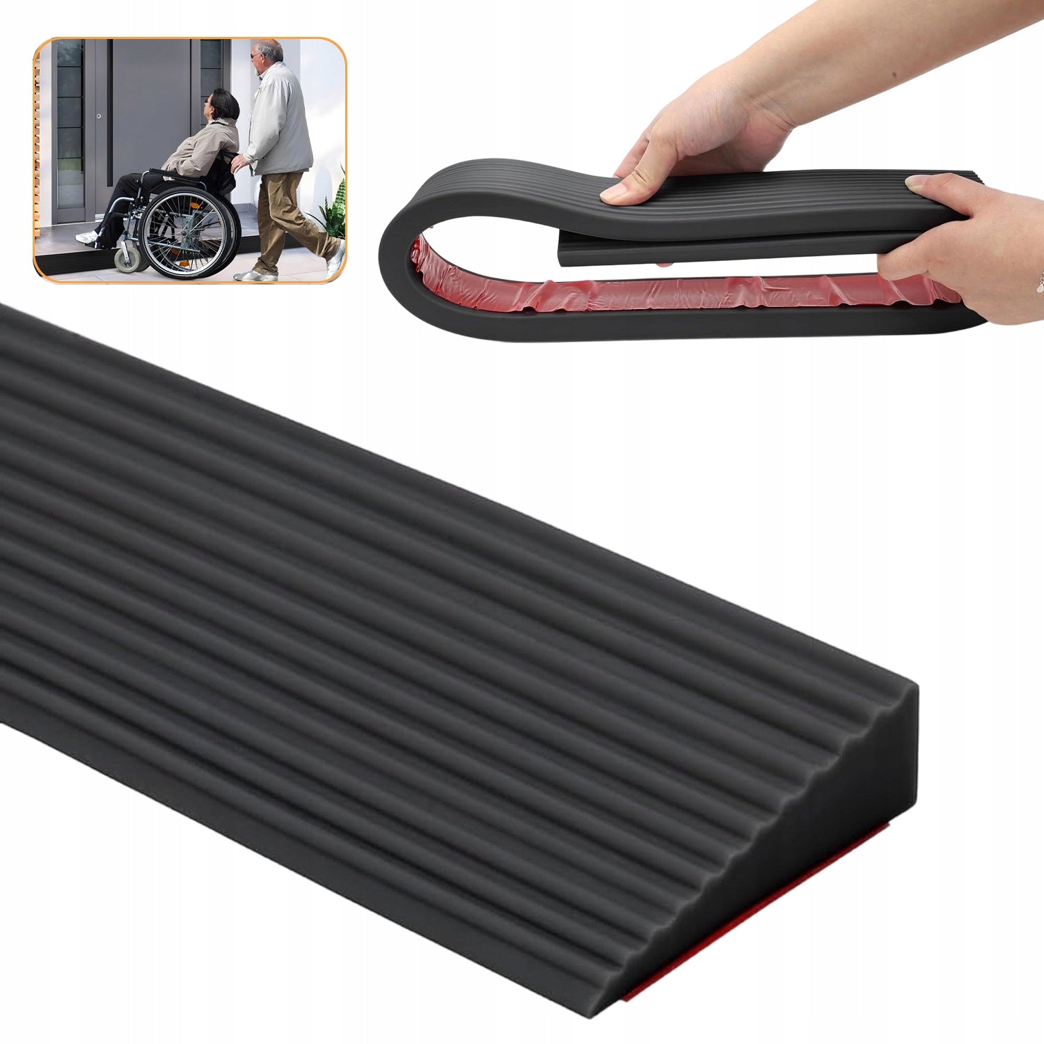 SELF-ADHESIVE WHEELCHAIR THRESHOLD RAMP, DOOR THRESHOLD RAMP