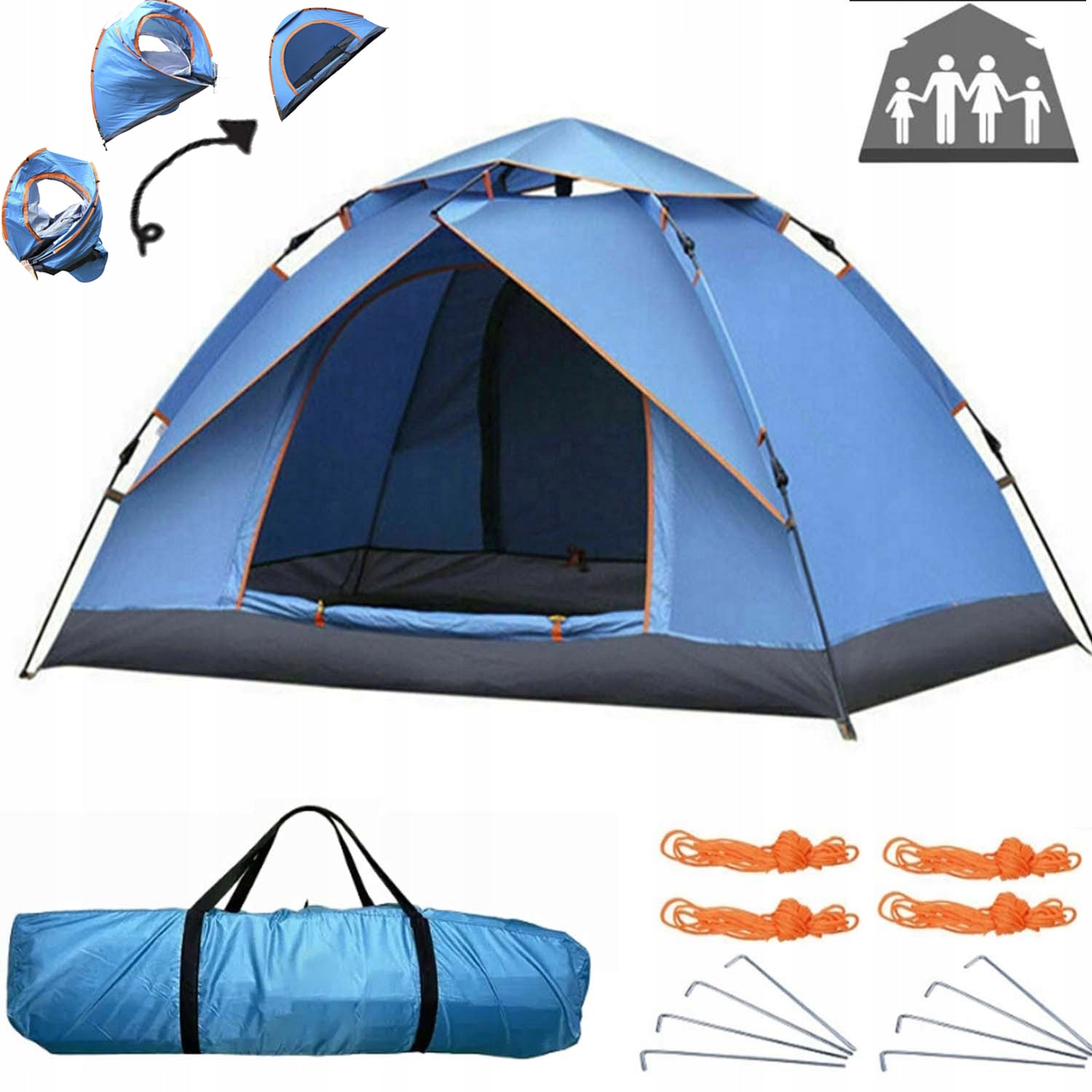 SELF-FOLDING BEACH TENT AUTOMATIC FOR CAMPING, HIKING, PICNIC Packaging status original