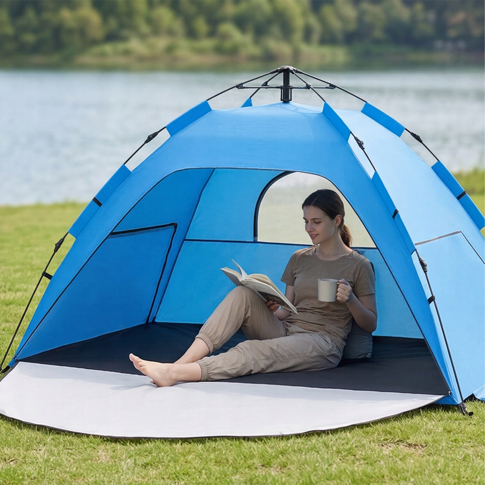 SELF-FOLDING TOURIST TENT FOR CAMPING BEACH WITH SCREEN WINDOW Brand no brand