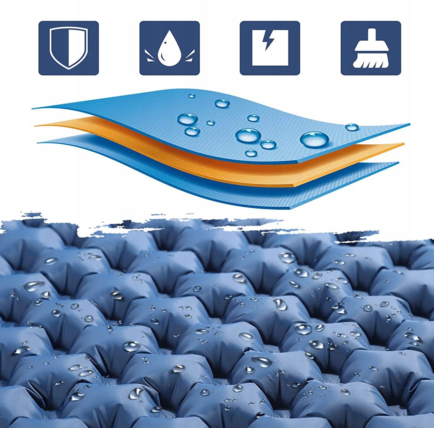 SELF-INFLATING MAT MATTRESS MAT WITH FOOT PUMP TOURIST TWO-PERSON Packaging status original