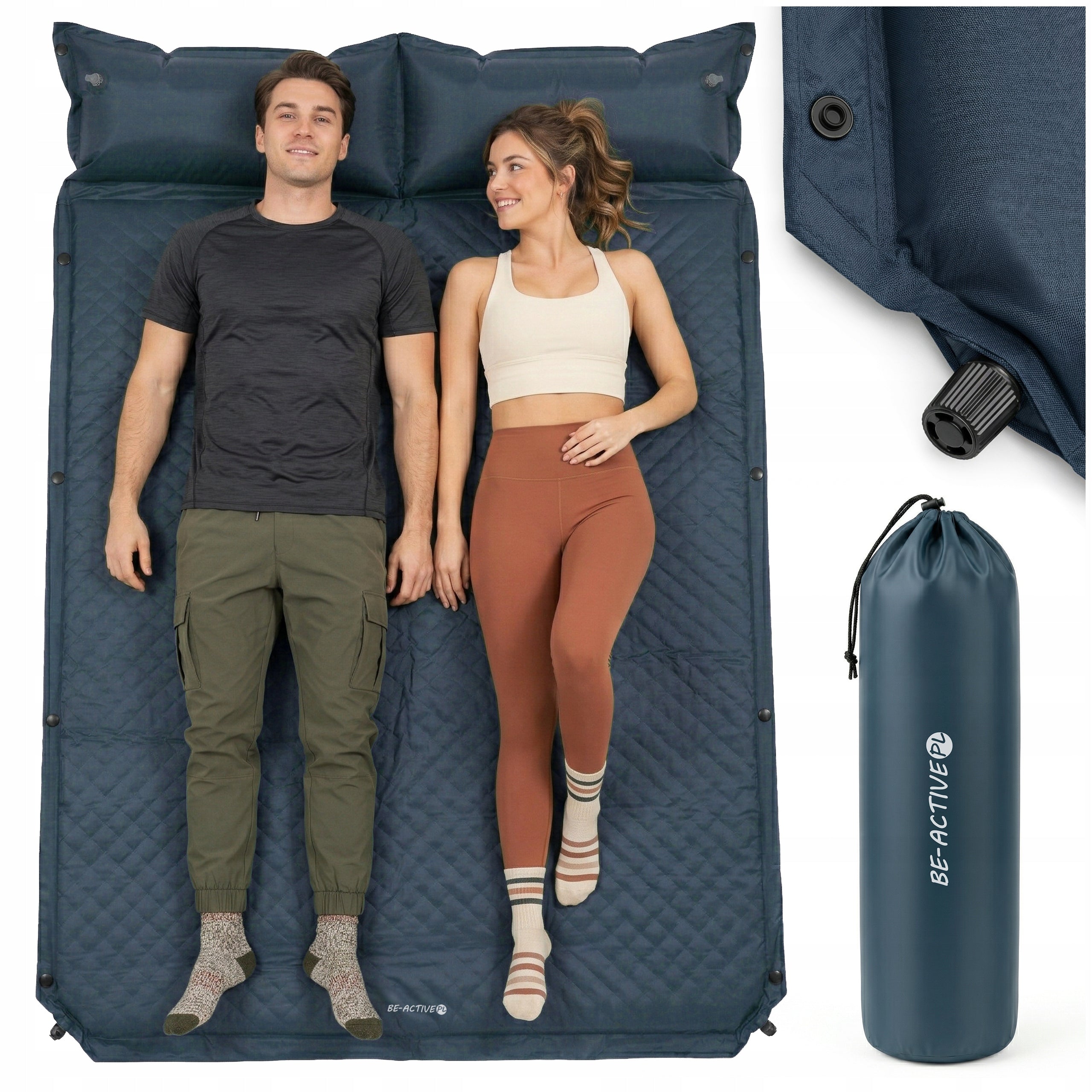 SELF-INFLATING MAT MATTRESS MAT WITH TOURIST PILLOW TWO-PERSON THICK