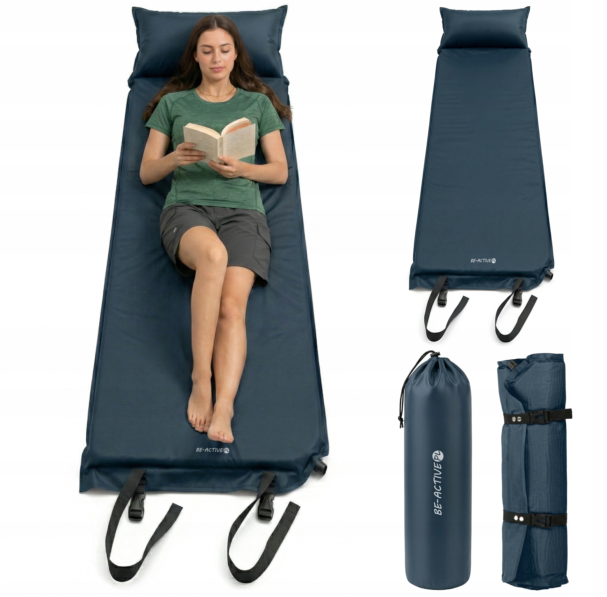 SELF-INFLATING MAT TOURIST MATTRESS MAT WITH PILLOW THICK CAMPING