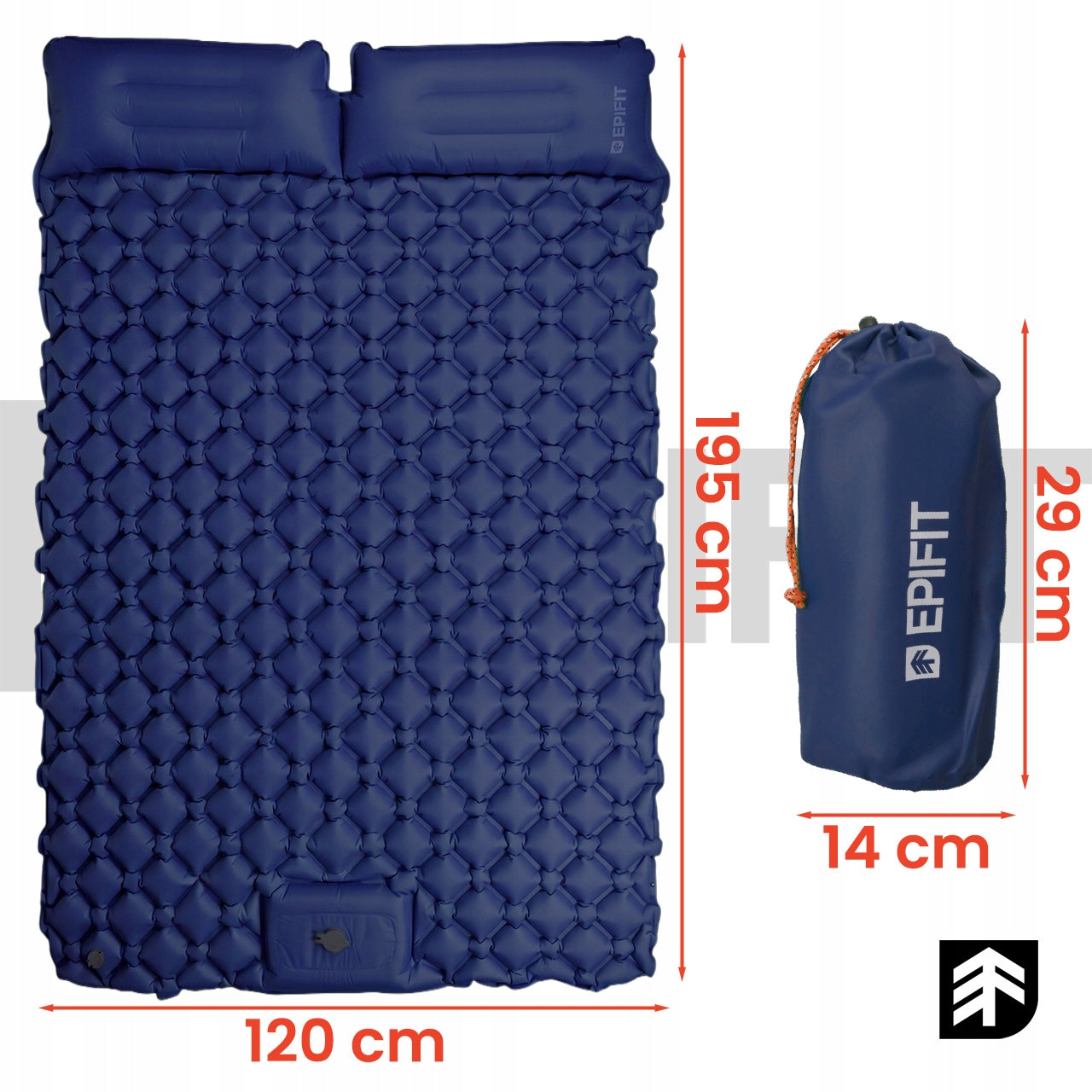 SELF-INFLATING MATTRESS CAMPING TWO-PERSON BUILT-IN PUMP Packaging status original