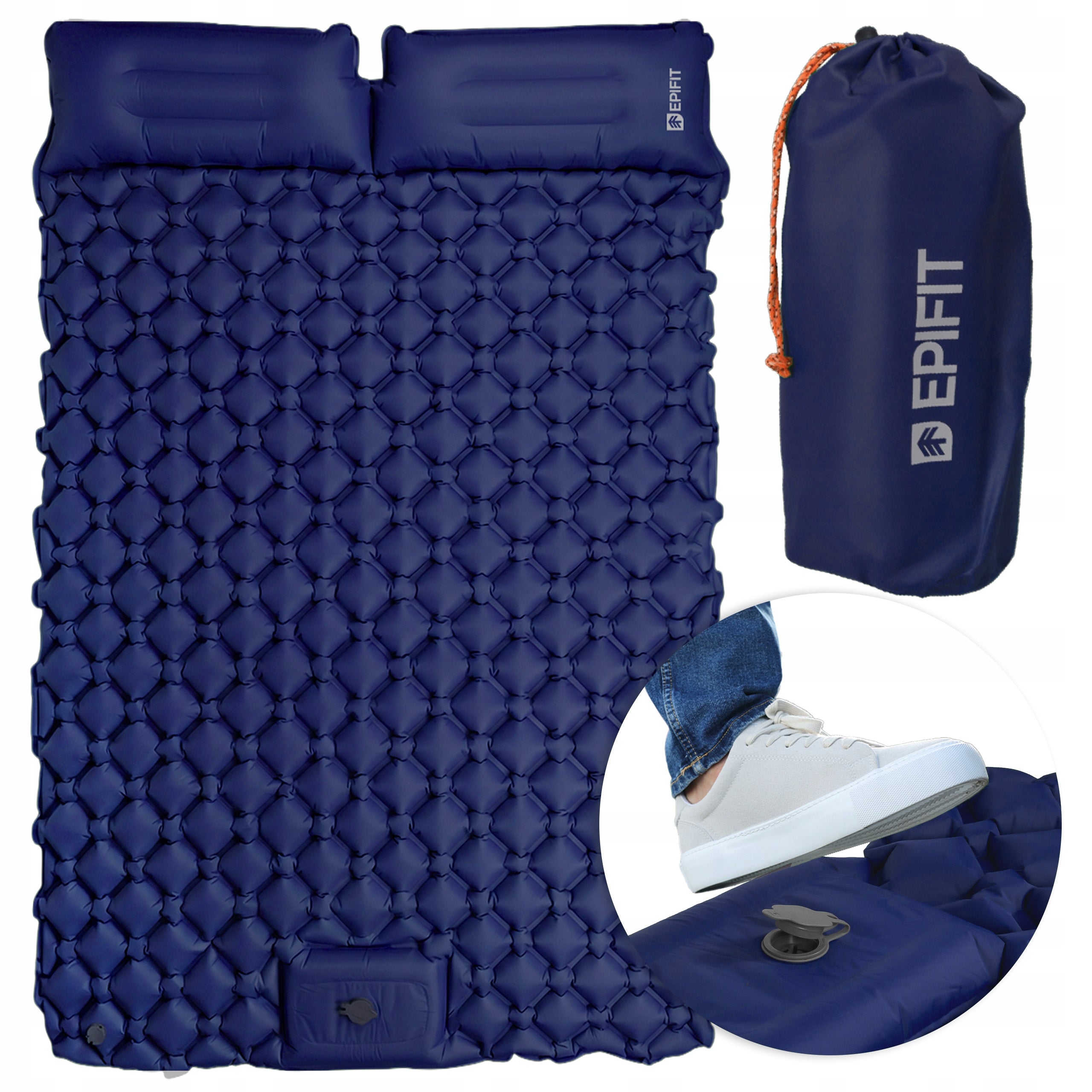 SELF-INFLATING MATTRESS CAMPING TWO-PERSON BUILT-IN PUMP