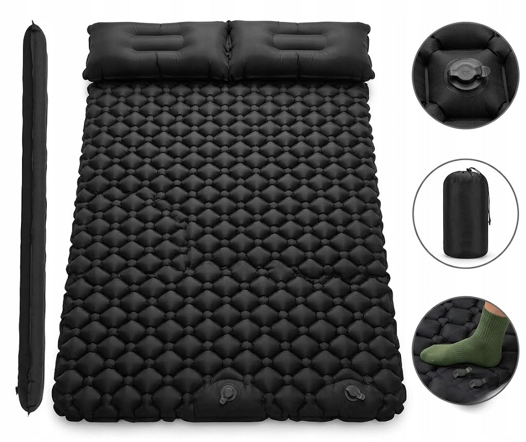 SELF-INFLATING MATTRESS DOUBLE INFLATABLE 190x120x4,5cm 2 seater