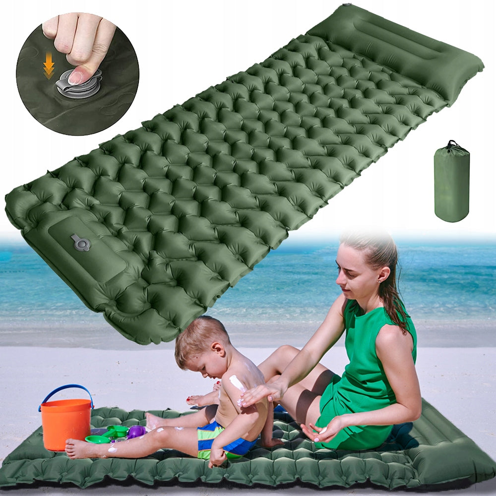 SELF INFLATING SLEEPING MAT, INFLATABLE SLEEPING MAT WITH FOOT PUMP