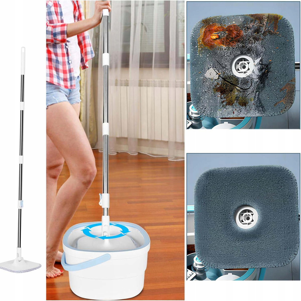 SELF-PRIMING BUCKET AND ROTARY MOP 360 TURBO TELESCOPIC + 4 OVERLAYS Manufacturer code FWQAV8H