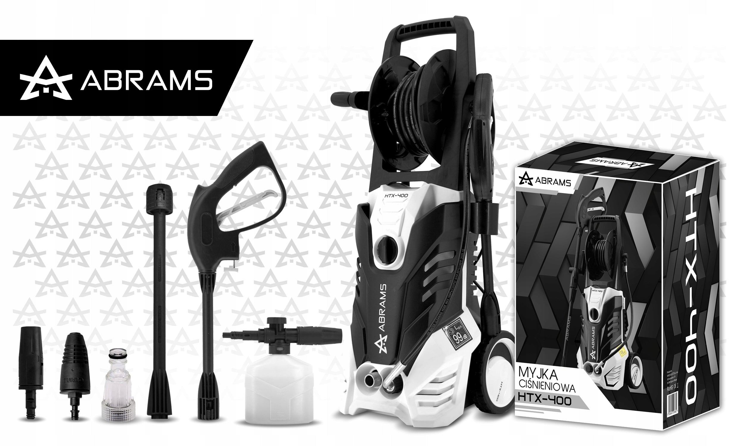 SELF-SUCTION PRESSURE WASHER 260BAR FOR WASHING CUBE + CAR STRONG SET Manufacturer code MYJKA INDUKCJA 2800 W POMPA ALUMINIOWA TURBO