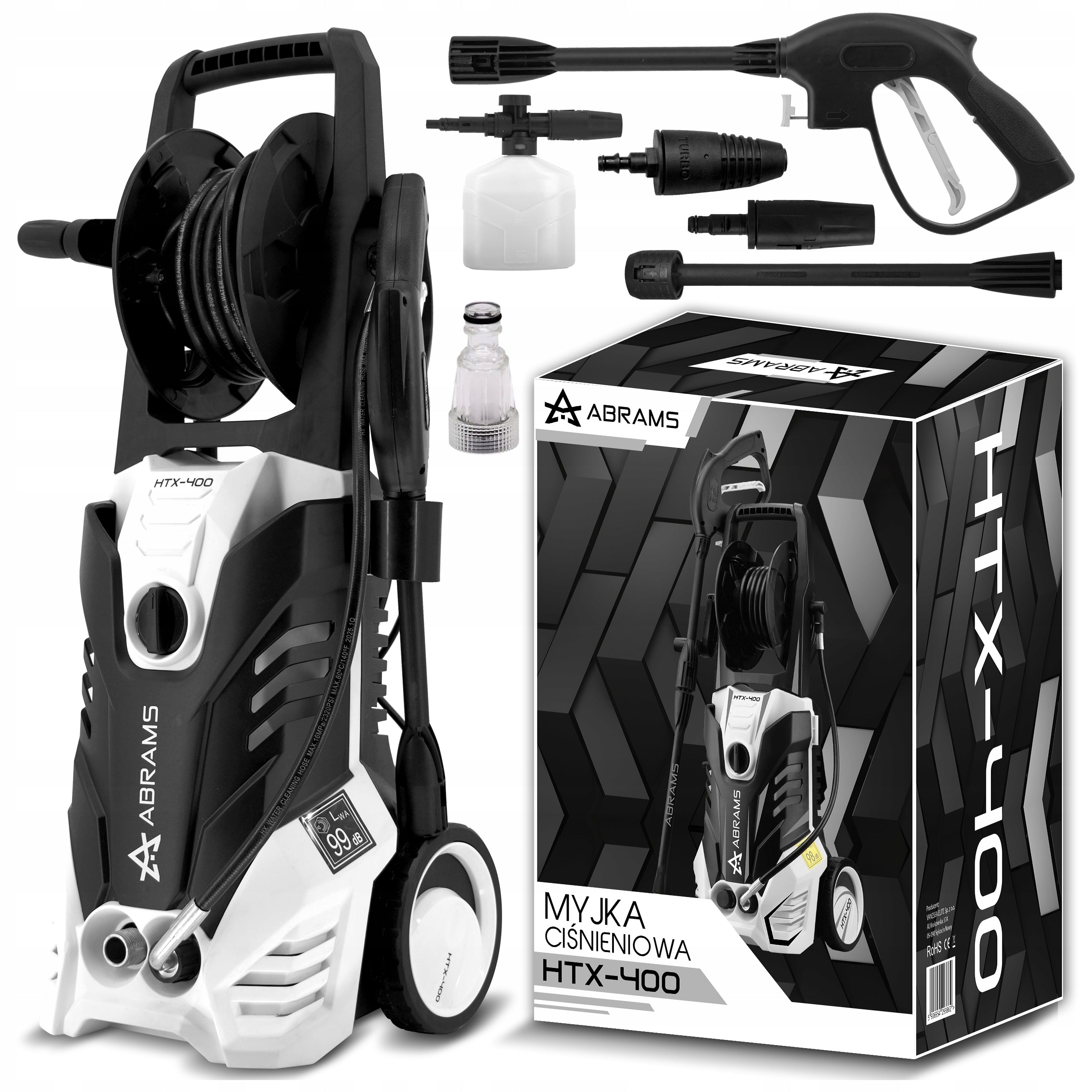 SELF-SUCTION PRESSURE WASHER 260BAR FOR WASHING CUBE + CAR STRONG SET
