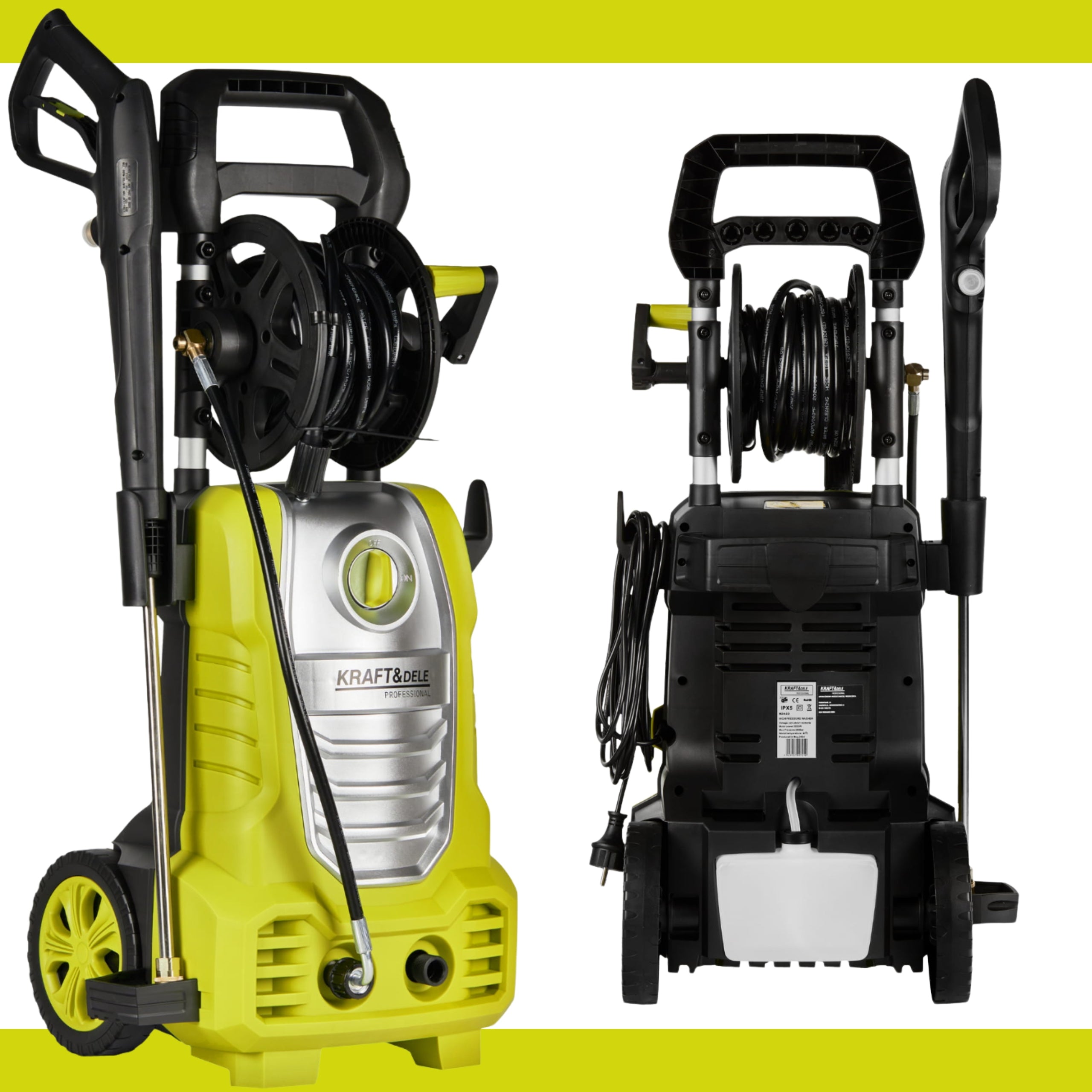 SELF SUCTION PRESSURE WASHER 280 BAR POWERFUL PUMP SET 3000W RETRACTOR Manufacturer code Myjka Ciśnieniowa ze zwijakiem Samossąca 3000