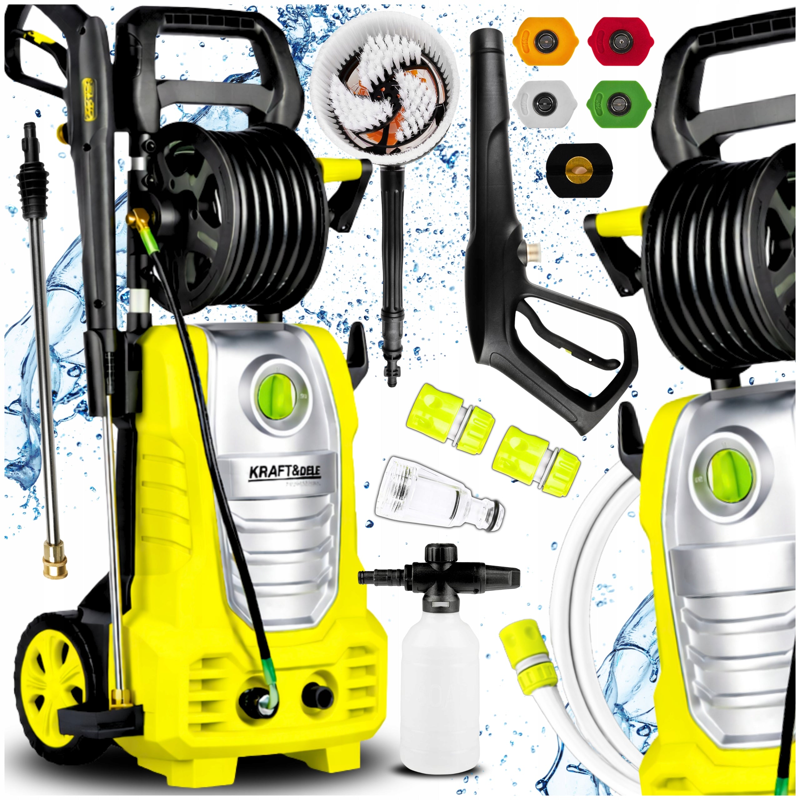 SELF SUCTION PRESSURE WASHER 280 BAR POWERFUL PUMP SET 3000W RETRACTOR