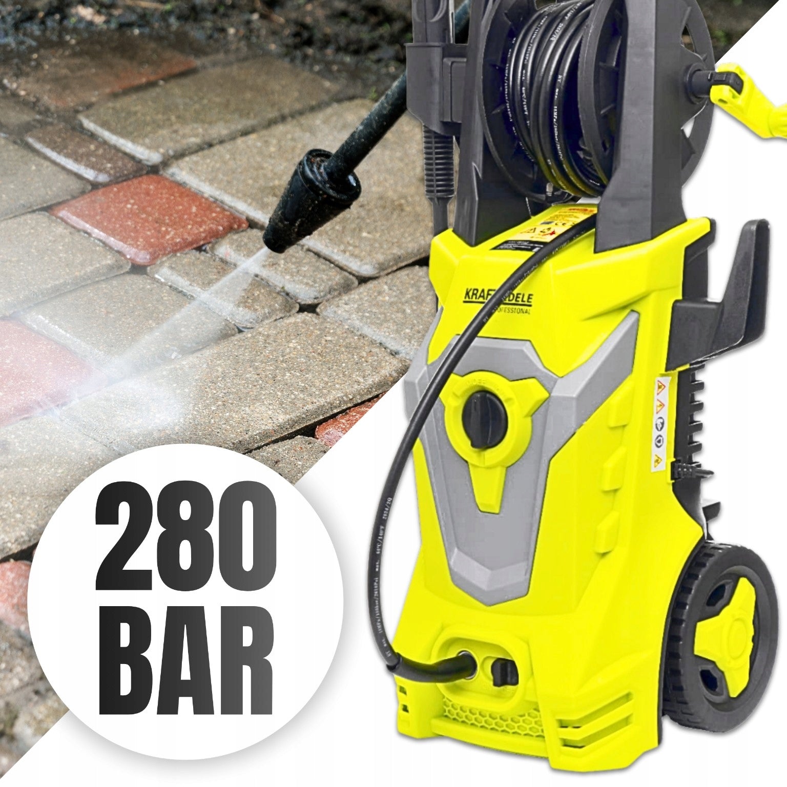 SELF-SUCTION PRESSURE WASHER 280 BAR PUMP STRONG INDUCTION POWER SET 2800W Manufacturer code Myjka ciśnieniowa samossąca 280BAR 2800W