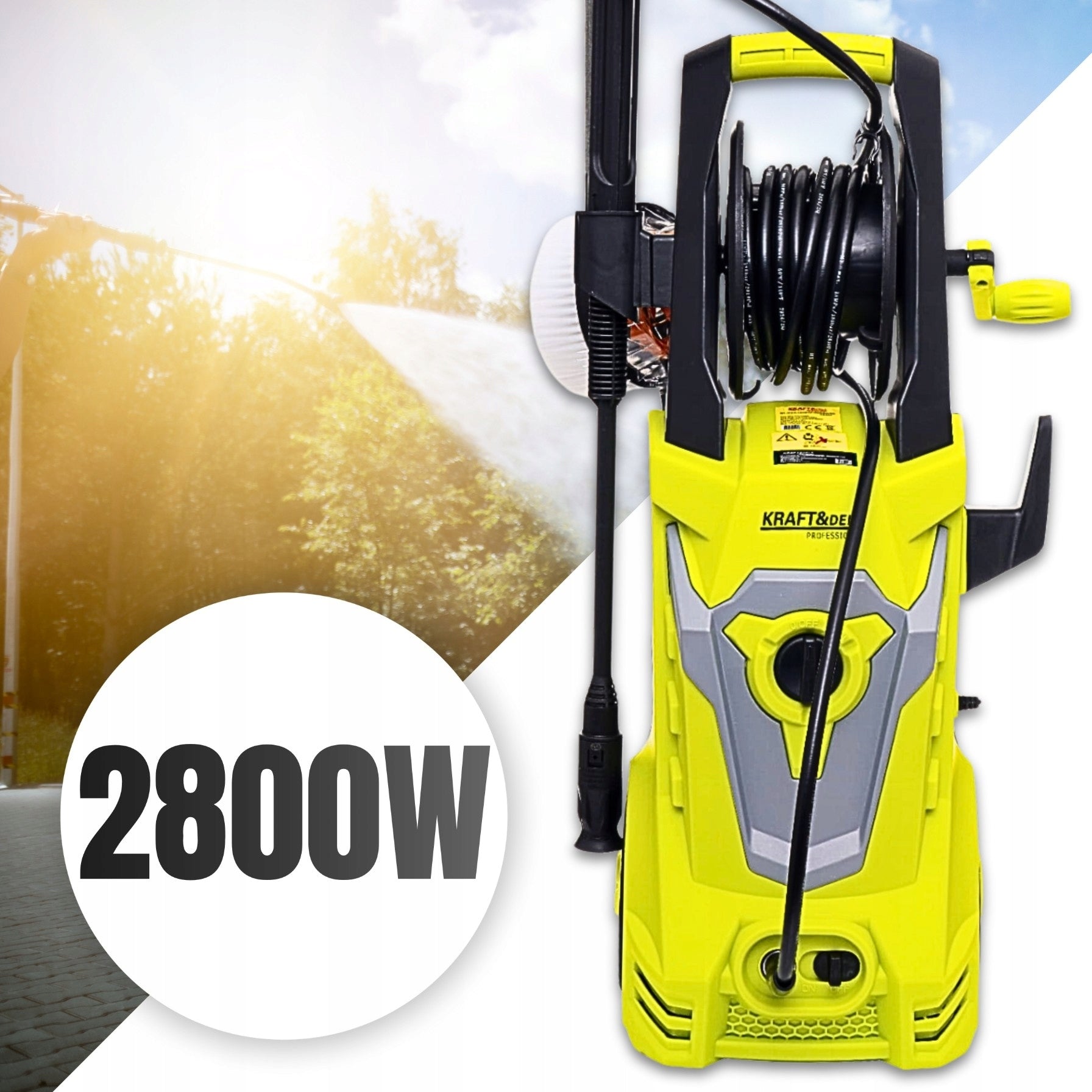 SELF-SUCTION PRESSURE WASHER 280 BAR PUMP STRONG INDUCTION POWER SET 2800W Packaging status original
