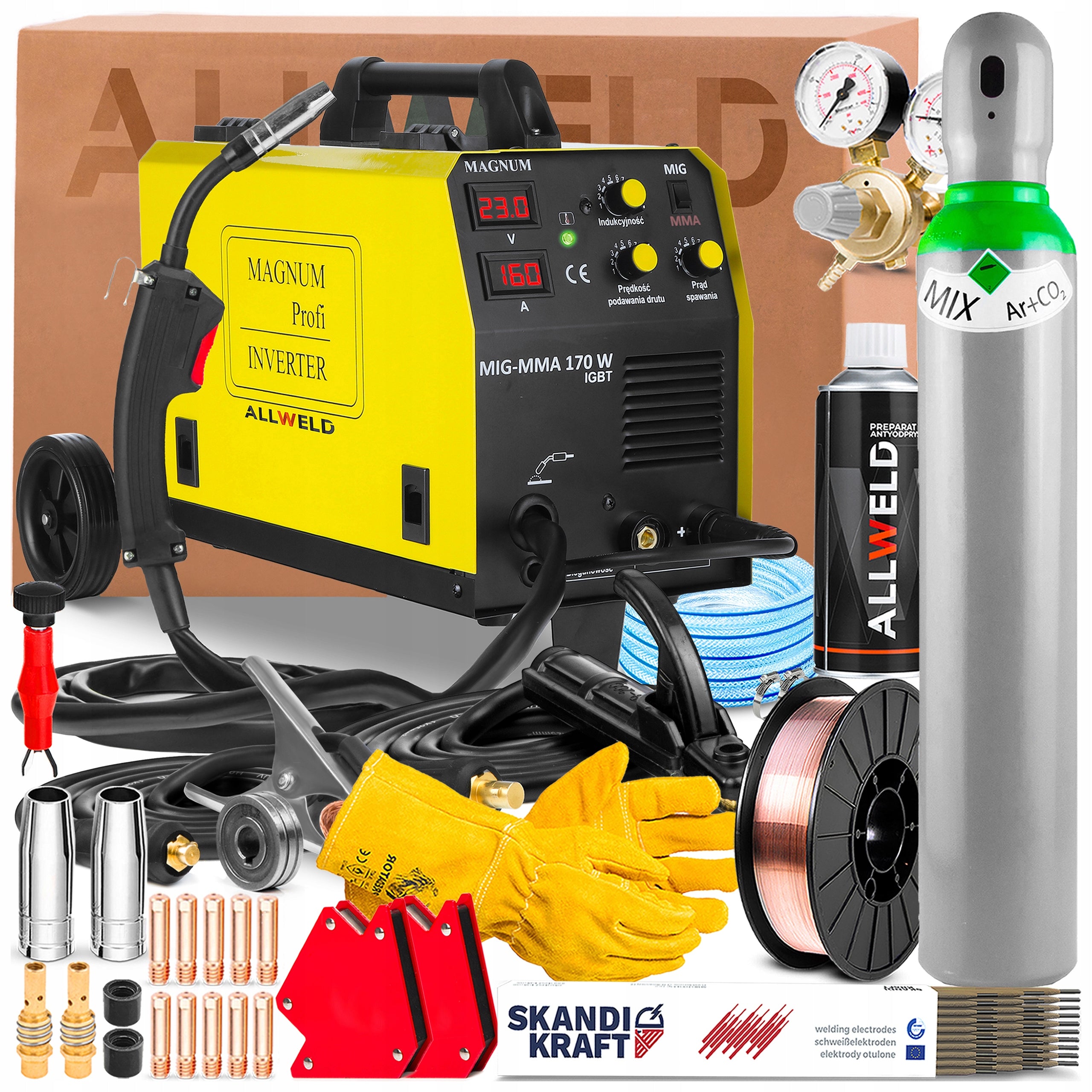 SEMI-AUTOMATIC INVERTER MAGNUM MIG 170W MMA 230V 160A SOLDERING FLUX