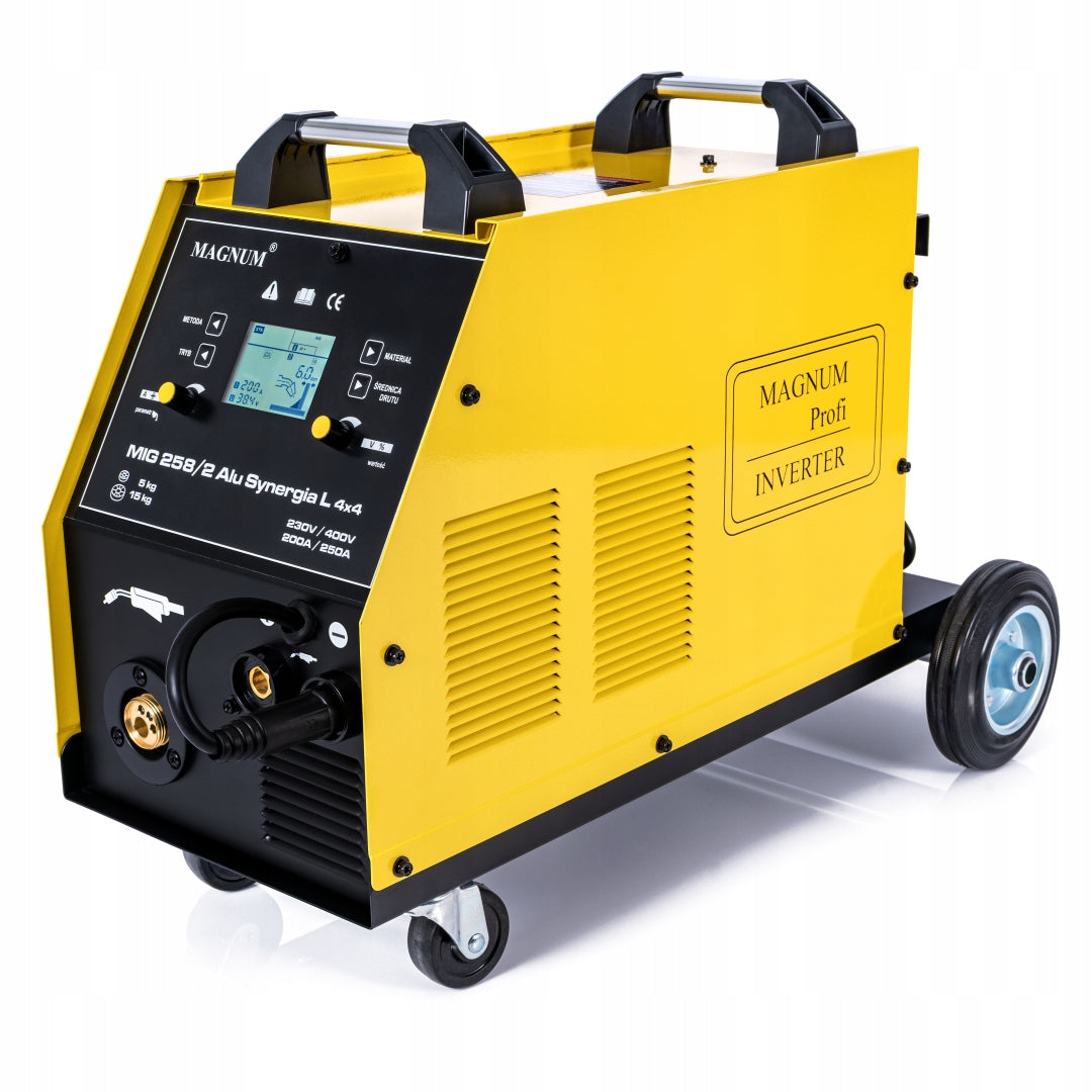 SEMI-AUTOMATIC INVERTER MIGOMAT MIG258/2 ALU SYNERGY L 4X4 MMA, 230/400 MAGNUM Manufacturer code U MI 258/2 ALSY