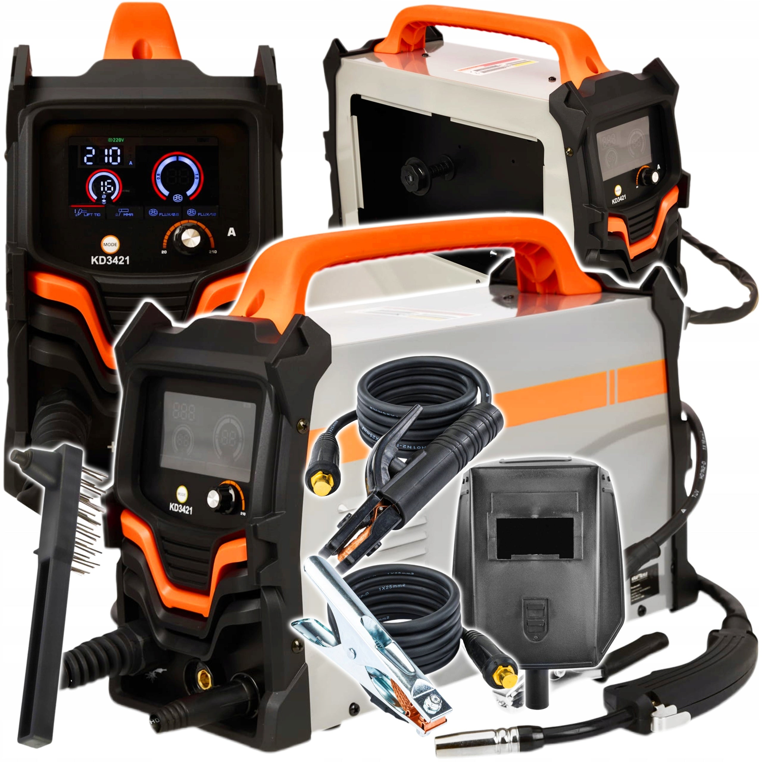 SEMI-AUTOMATIC INVERTER WELDING MACHINE 3IN1 MIG/MAG/TIG 20-220 A 230 V KRAFT&DELE